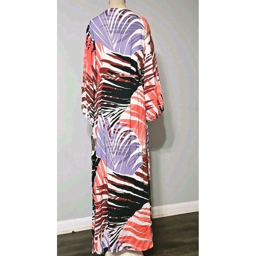 Vince Camuto Women's Printed Button-Front Cover-up Caftan, Multi, Medium - Picture 4 of 9